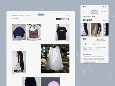 CASPIANCOAST local clothes brand brand branding clothes clothes online fashion figma local brand online shopping style ui