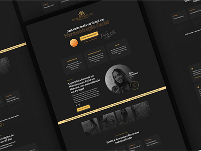 Harmonização facial - Landing page dark dark interface dark ui