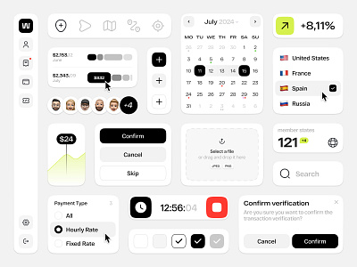 UI Components app button calendar components design design system icon input interface kit library mobile mobile app mobile interface sidebar system ui ui kit uiux ux