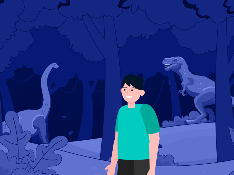 Virtual Reality Experience 2d animation adobe adventure after effects ancient animation character civilization classroom dinosaur experience illustration illustrator infographics motion design motion graphics students ui virtual reality vr