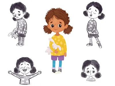 Character Design 2d book illustration cartoon character design kids illustration little girl illustration