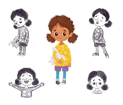 Character Design 2d book illustration cartoon character design kids illustration little girl illustration