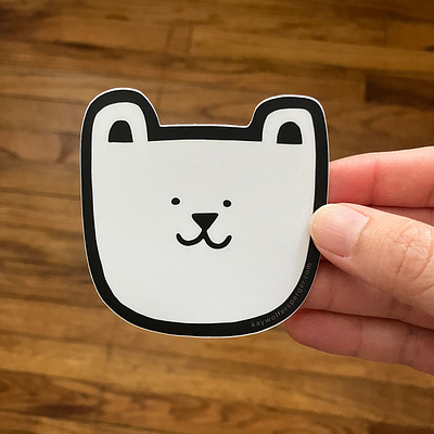 Cute Bear Face Sticker bear bear face cute cute bear modern simple sticker vector