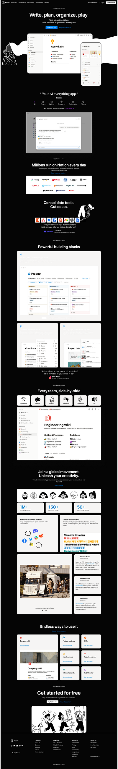 Notion but in dark mode aesthetic cool dark mode design figma illustration inspiration new notion notion dark mode organize trending ui ui design website website design