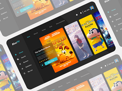 TV App - Daily UI #025 daily ui figma film movie tv tv app ui ui design uiux uiux design web design