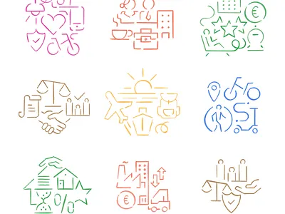 Insurance Offerings for Occident branding design graphic design icon illustration marcoriolserra minimal ui vector vectorillustration