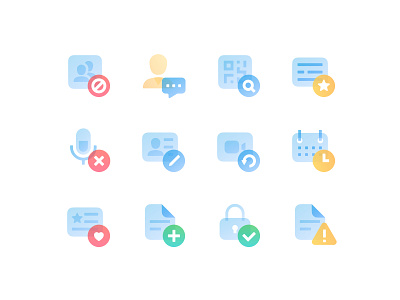 Roondy color combined icon pack attention calendar delete document edit empty state gradient icon icons illustration interface lock mic placeholder qr ui user video