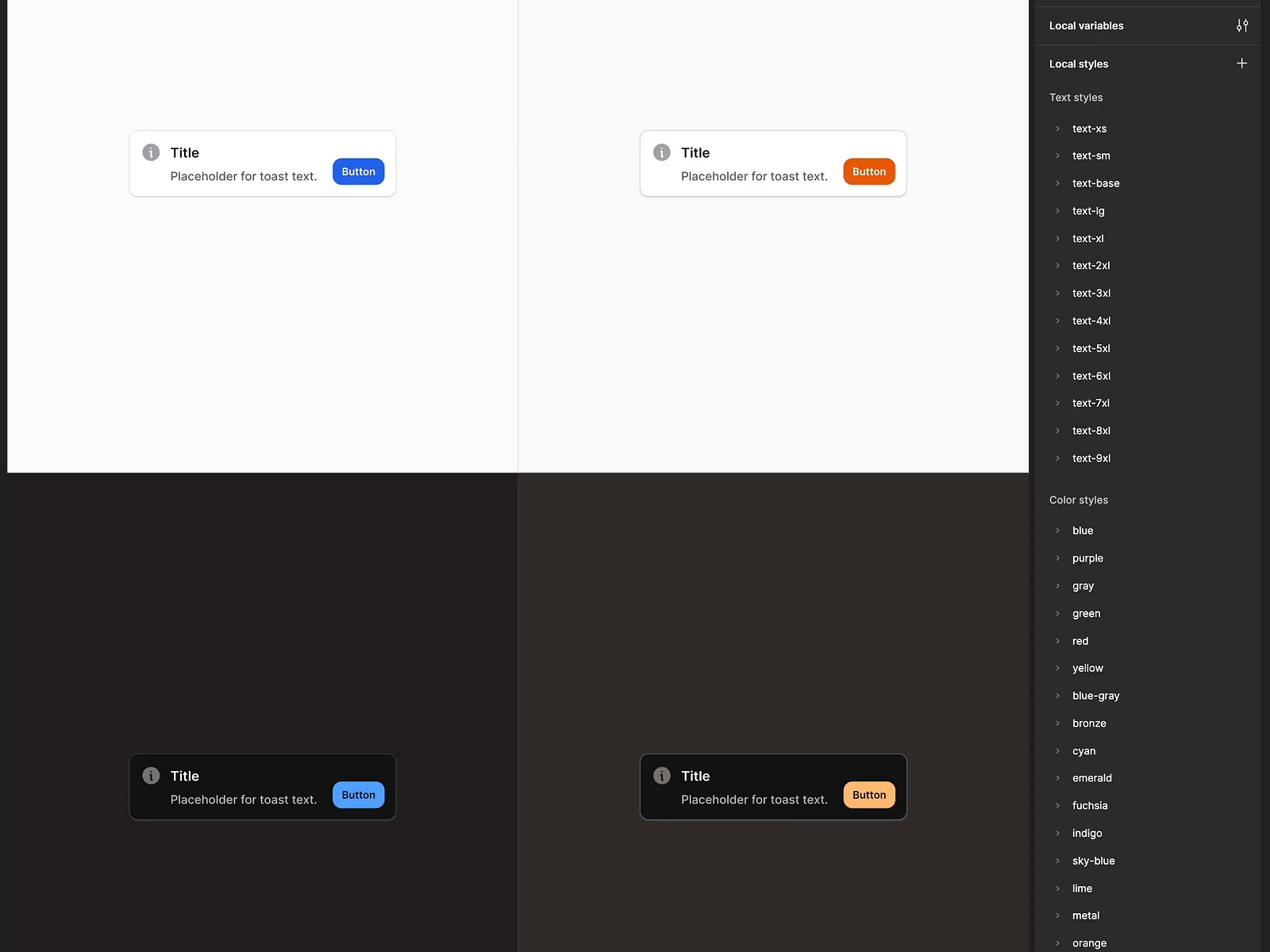 Flexible Toast UI Component in Figma uidesign figmauikit by Bunin