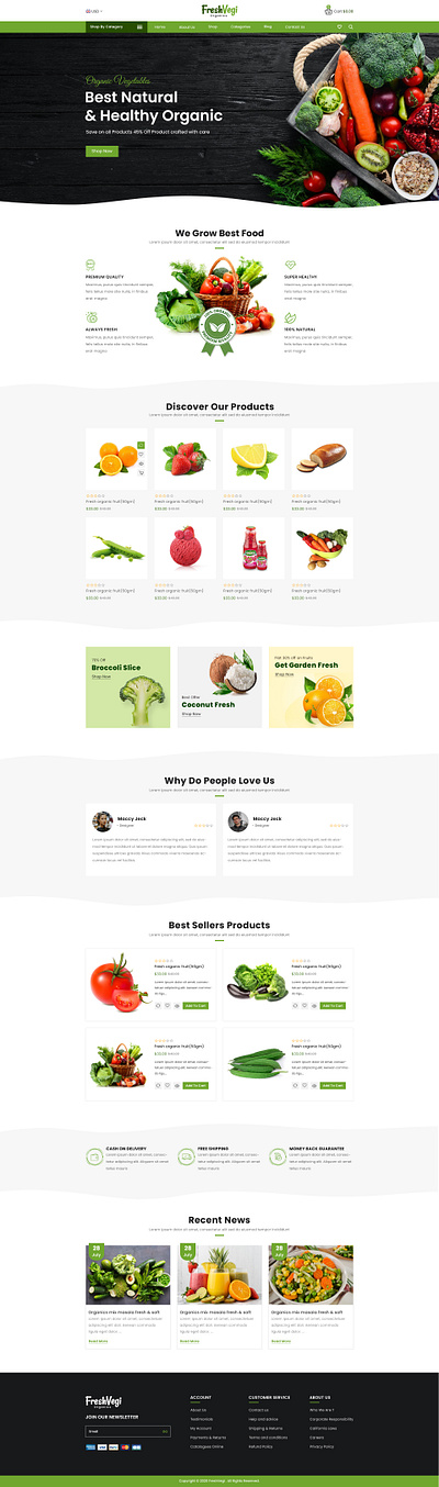 Fresh Vegi Website Design 3d animation branding graphic design logo motion graphics ui