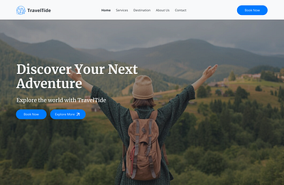 Hero section for a traveling agency landing page