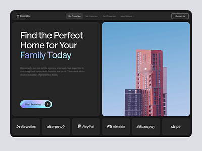 Real Estate Landing Page UI apartment rent architecture building design hero home page house landing page modern design property agency property management real estate real estate website ui ui ux ux web web design website website design