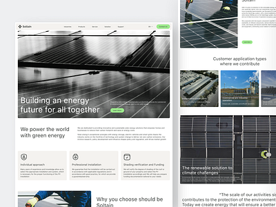 Solar Company Website app chart clean design fireart modern panels solar ui ux web website
