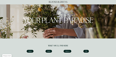 Blooms & Greens - Wordpress website for University Project design flowers graphic design ui ux wordpress