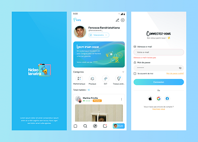 Mobile App Design : Ndaoianatra chat design e learning education design interface design mobile design ndaoianatra student ui uiux design ux uxui design