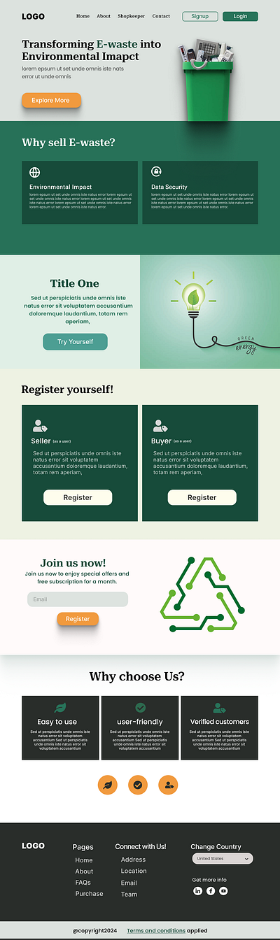 E-waste management Web Application branding information architecture ui user flow ux