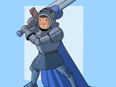 Character Design for a Childern's book armor cartoon cartoon illustration cartooning character design character designer dnd drawing illustration illustrator knight medieval procreate sword