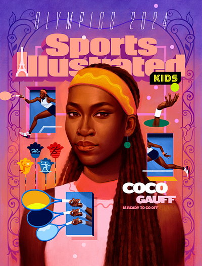 Coco Gauff / Olympics 2024 art artwork digital art illustration portrait