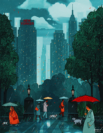 Rainy Day - Digital Illustration 2d art art art portfolio artist book cover character art childrens book childrens book cover concept art design digital illustration editorial art editorial illustration illustration magazine cover poster art procreate storybook art