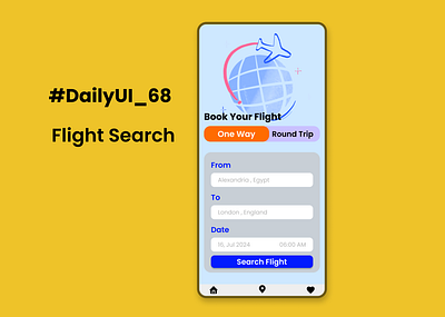 #DailyUI _ #068 _ Flight Search graphic design ui