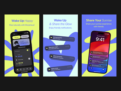 Morpheus - Smart Alarm Clock alarm app branding clock graphic design illustration logo mobile research sleep smart ui userflow ux wireframes