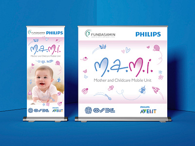 Logo + identity + collateral materials for MAMI Philips Program back pannel banner brand brand kit brochure design graphic design illustration logo logotype vehicular graphic