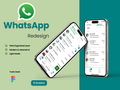 WhatsApp Redesign IOS UI KIT app cleanui concept figma ios design light mode mobile productivity redesign social meadia ui ux whatsapp