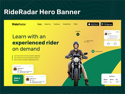 RideRadar Hero Banner design hero banner landing landing design landing page landing ui landing ux site ui uiux ux web web design web page web site webdesign webpage website website design website designer