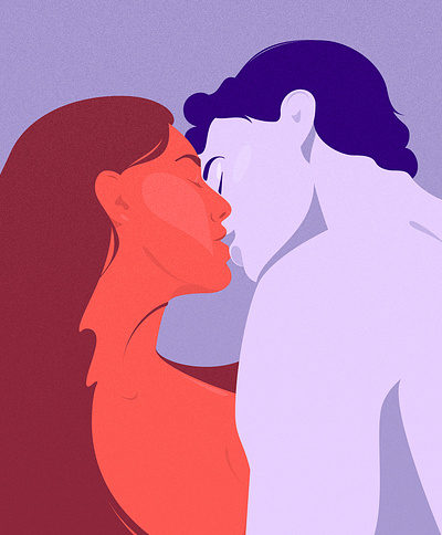 Lovers couple design illustration kiss love man passion vector woman