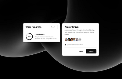 Widgets avatar buttom chart component cta design saas ui