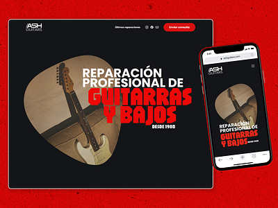 Web Design: ASH Guitars - ashguitars.com ash guitars guitar repair luthier ui uiux web design web development