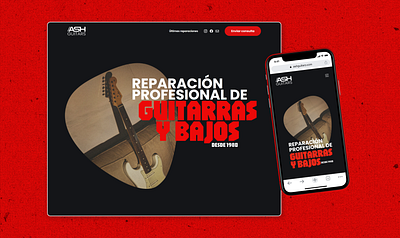 Web Design: ASH Guitars - ashguitars.com ash guitars guitar repair luthier ui uiux web design web development