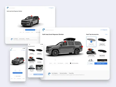 Customize branding website configuration configurator desktop app inner page interface design jeep landing page mobile app ui design user interface design web design