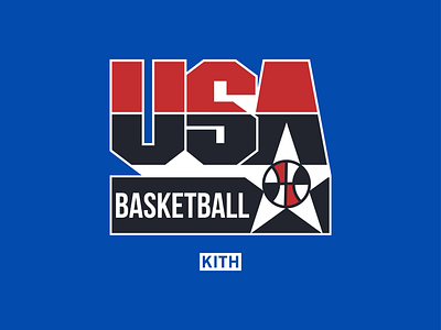 TEAM USA Basketball x KITH brand design brand identity brand identity design branding design illustration kith logo logo design logo designer olympics paris team usa usa