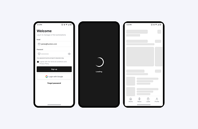 Onboarding • App Interface Design app buttom component loading navigation screen skeleton ui