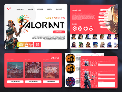 Valorant Website: Design Concept junior design ui ux valorant videogames web design