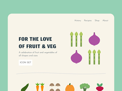 For the love of fruit and veg! flat icons food fruit icons vegetables