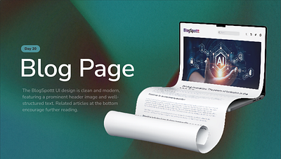 Day 20 of 100 Days Daily UI Challenge: Blog Page Design 100 days challenge blogdesign blogpage blogui cleandesign creativedesign dailyui dailyuichallenge day20 designercommunity designinspiration figma figmadesign interfacedesign moderndesign uidesign uitrends uxdesign webdesign webdevelopment