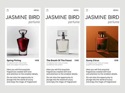 perfume online store app design typography ui ux
