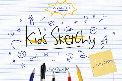 Kids Sketchy - Handwritten Font doodle font free download handrawn handwritten kids font school scribble sketch typeface