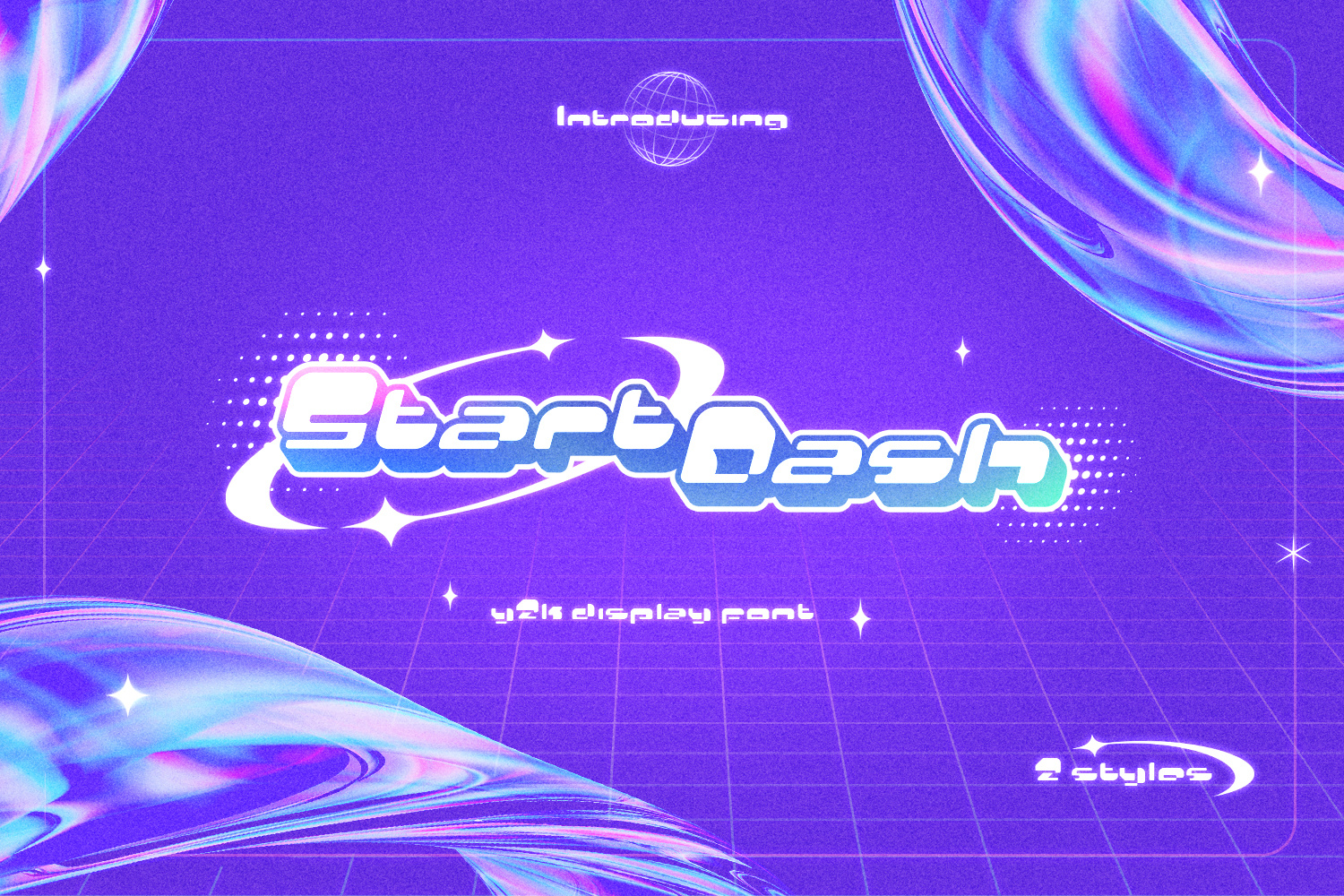 Start Dash - Y2K Display Font aesthetic display font font foundry free download futuristic font synthwave typeface vaporwave y2k
