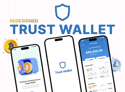 🚀 Trust Wallet Redesign | Crypto Wallet Mobile App | Mobile App 3d animation app app desing branding crypto portfolio design duolingo educational app design graphic design illustration logo mobile app design trust wallet redesign typography ui ui ux ux vector web design