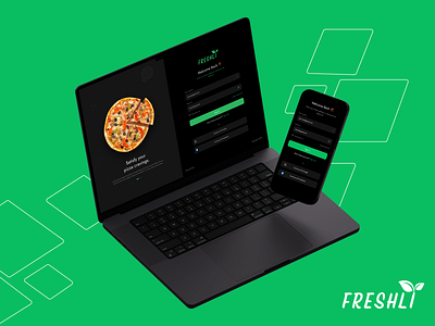 Freshli Pizza Pickup Login UI Design - Web and Responsive Mockup appdesign creative creativity design login loginui mockup pickupapp pizza pizzaweb register responsivedesign signin signup ui uidesign uiux uiuxdesign uxdesign website