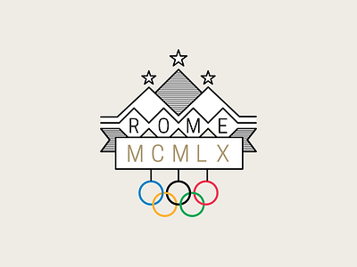 Reimagining Rome 1960 Olympics art deco illustration logo olympics vector