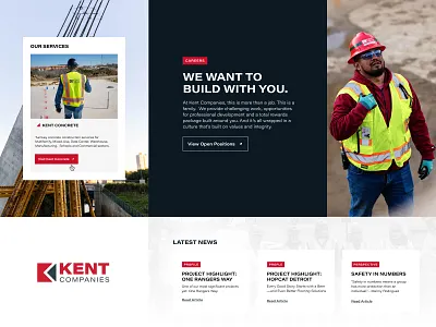 Kent Companies agency branding build concrete construction design development grand rapids platform web design website