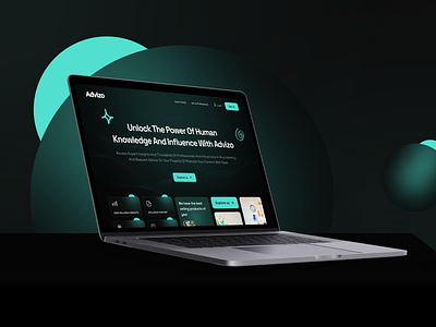 Advizo Website Hero Section - Website Design branding clean design creative design figma hero section laptop mockup modern design ui uidesign uiux uiuxdesign user experience uxdesign website website design