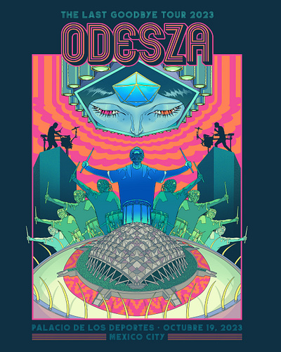 Odesza Posters graphic design illustration merchandising poster design