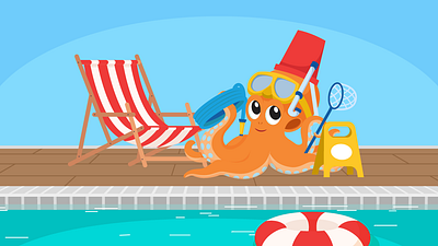 Namco Pools - Melvin the Octopus branding design graphic design illustration mascot