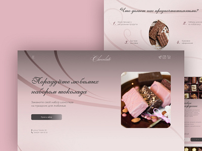 Landing page for a chocolate set store chocolate chocolate set concept design landing page ui web design