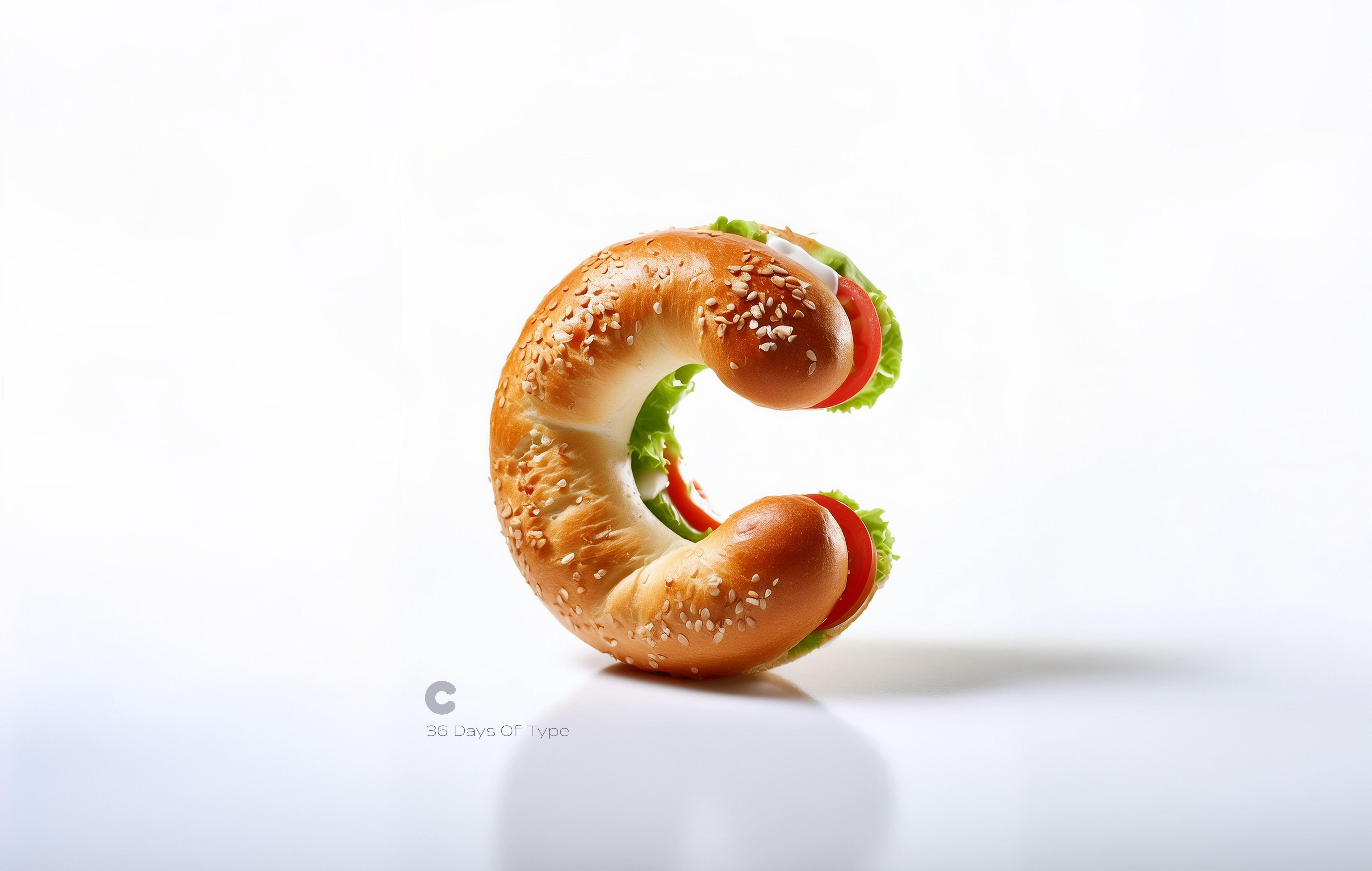 "C" 36 Days Of Type 3d ai bagel branding caesar design firefly icon illustrator letter c photoshop typography visual design