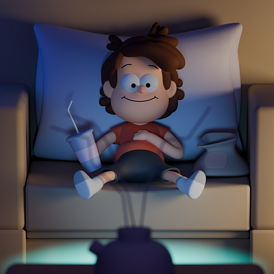 Dipper 3d animation character design illustration stylized